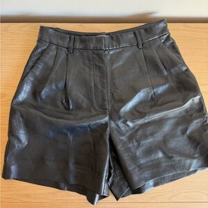 Aritzia Wilfred Vegan Black Leather 5” Limerick Short